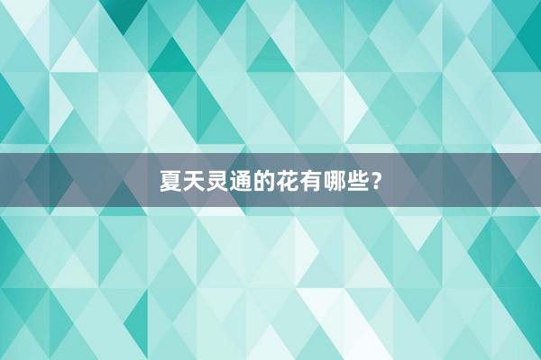 夏天灵通的花有哪些？